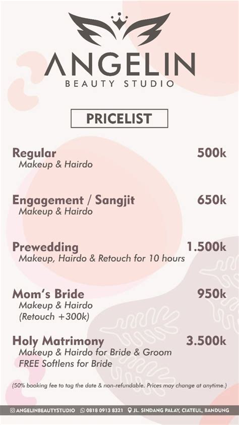 Pricelist By Angelin Bridal Bridestory