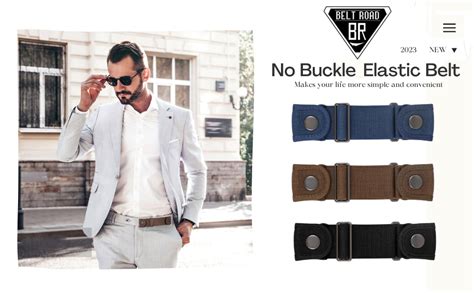 Beltroad No Buckle Belts For Men Women Side Belt Without Buckle Elastic