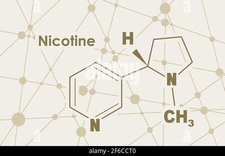 Nicotine Molecular Structural Chemical Formula On White Background