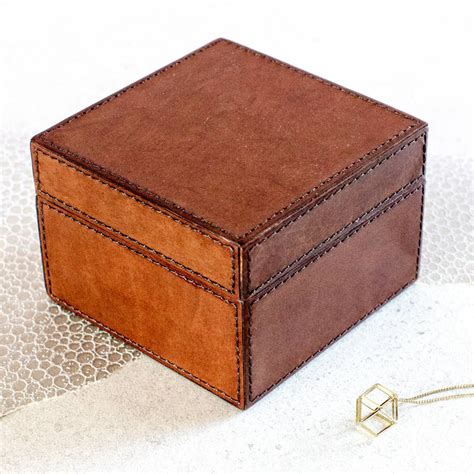 Personalised Ladies Leather Jewellery Box Square By Ginger Rose