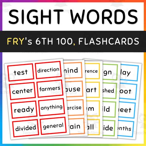 Fry Sight Words Sixth Hundred Set By Teach Simple