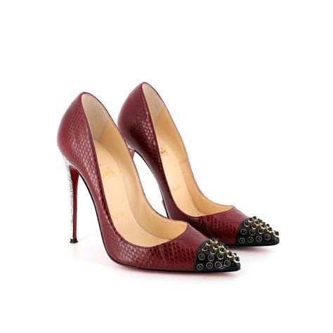 Chaussures Escarpins Christian Louboutin Bordeaux Doccasion Monogram Paris