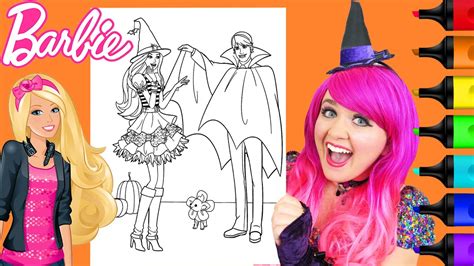 How To Color Barbie And Ken Halloween Markers Youtube