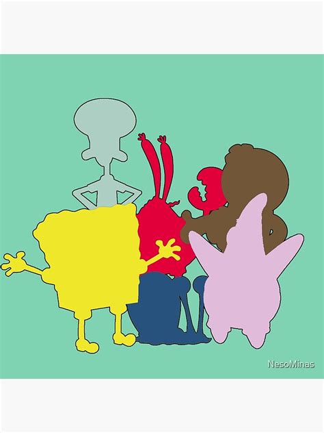 "Spongebob cast Silhouette " Poster by NesoMinas | Redbubble