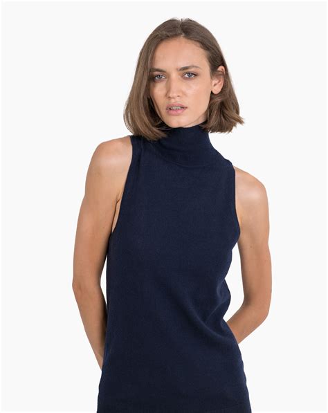 Women S Cashmere Sleeveless Funnel Neck MaisonCashmere