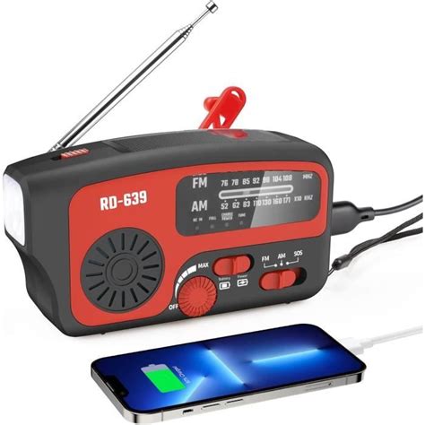 Portable Urgence Radio Solaire Dynamo Puissance Rechargeable 1200 MAh