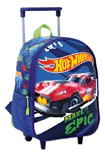 Mochila Hot Wheels Make It Epic Carrito p Wabro Infantil Color Azul Envío gratis
