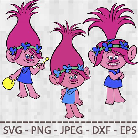 Poppy Trolls Svg Png Jpeg Digital Cut Vector Files For Silho Inspire