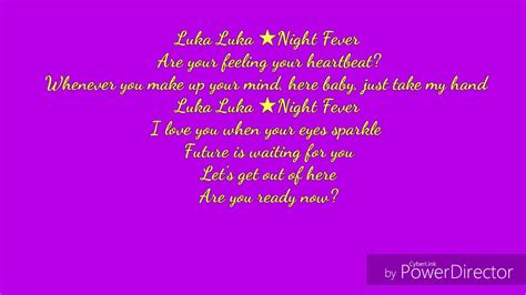 Luka Luka Night Fever English Version Lyrics Wmv YouTube