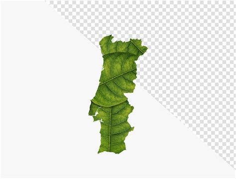 Premium PSD Portugal Map Made Of Green Leaves On Isolated Background