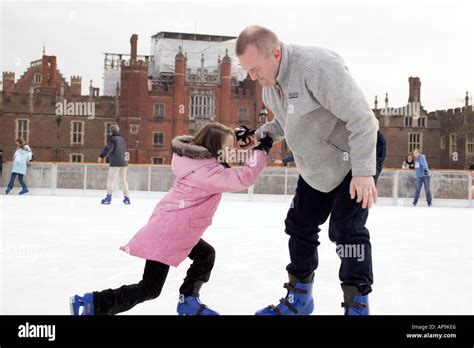 Ice Skating at Hampton Court Stock Photo - Alamy