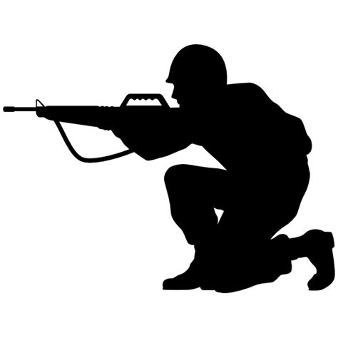 Soldier Aiming Gun Sticker