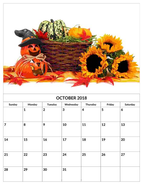 October Calendar Halloween