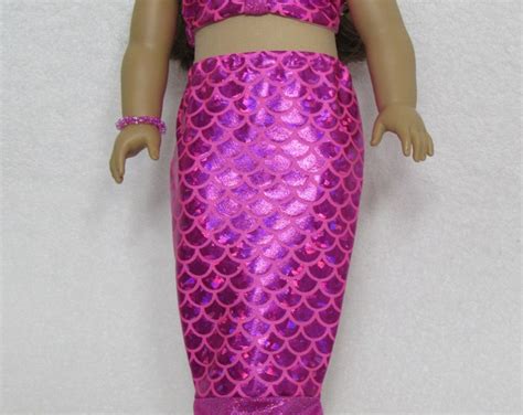 18 Inch Doll Hot Pink Mermaid Outfit Fits American Girl Etsy