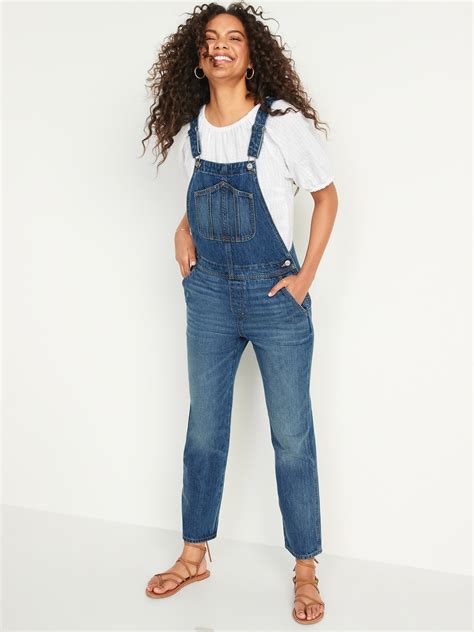 Slouchy Straight Non Stretch Workwear Jean Overalls Old Navy