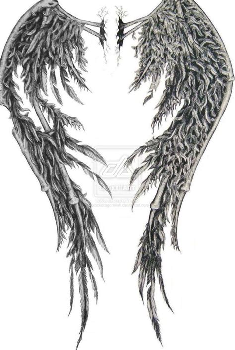 An Artistic Drawing Of Two Large Wings