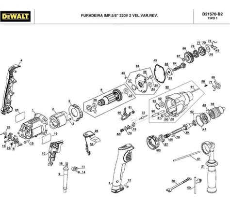 Vista Explodida Furadeira Dewalt D B Tipo V Venda Em