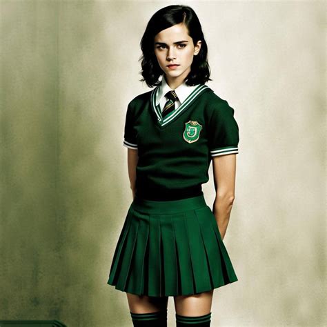 Young Emma Watson Black Hair Wearing A Slytherin U By Denkideck On