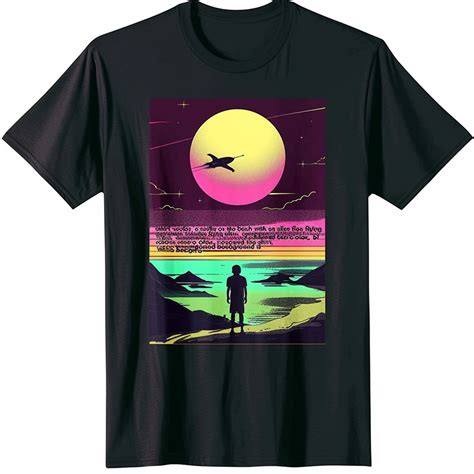 Ride The Retro Wave With Our New Black Tshirt Featuring A Surfer And