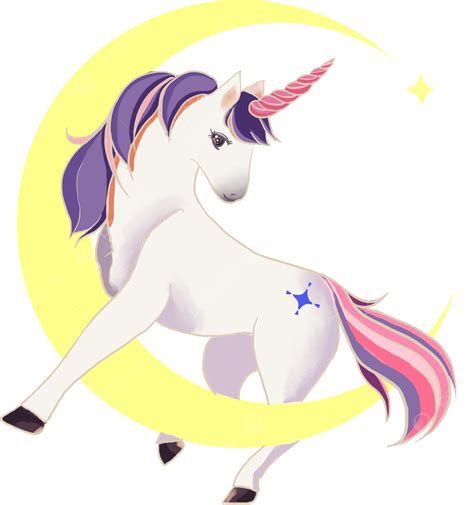 Crescent Unicorn Png Encantador Conto De Fadas Unicórnio Imagem Png