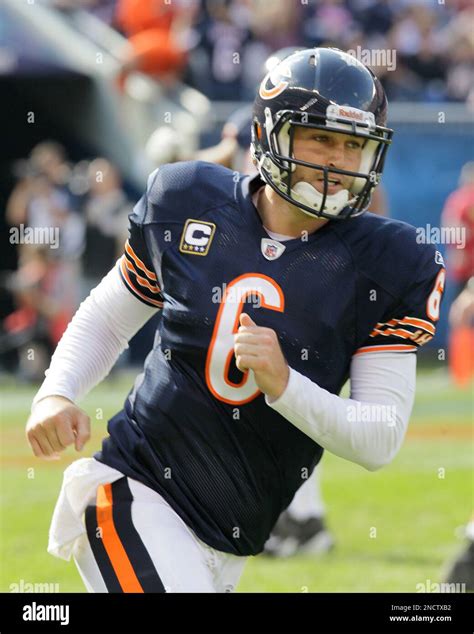 Chicago Bears Quarterback Jay Cutler Celebrates His Touchdown Pass In