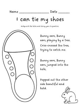 Shoe Tying Template Teaching Resources | TPT