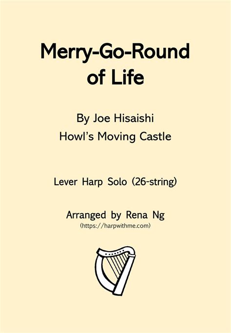 Howls Moving Castle Merry Go Round Of Life 26 String Lever Harp