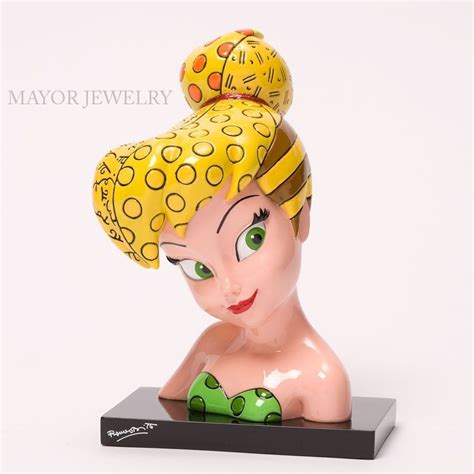 Disney Romero Britto Tinker Bell Bust Figurine 4033891 Enesco New