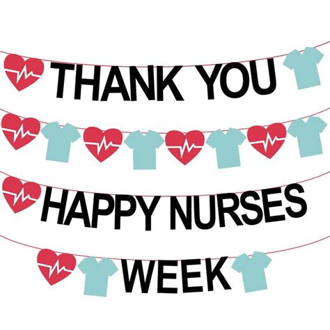 Happy Nurses Week Banner Thank You Nurses Party Decorations - Nurse ...