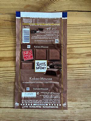 Chocolate Wrapper Schokoladenpapier Ritter Sport Kakao Mousse EBay