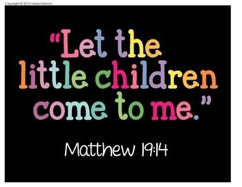 "Let the Children Come to Me" bible print for framing by Maria Gavin