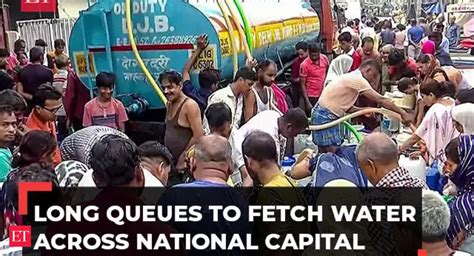 Water Crisis Delhi Water Crisis Long Queues Continue To Form At