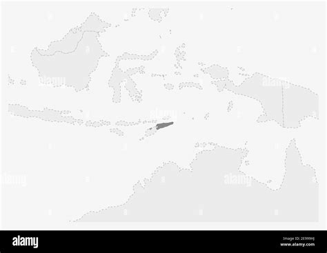 Mapa De Asia Con El Mapa Resaltado De Timor Oriental Mapa Gris De