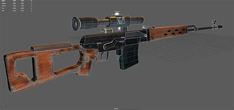 3D Model USSR Dragunov Sniper Rifle SVD VR AR Low Poly CGTrader