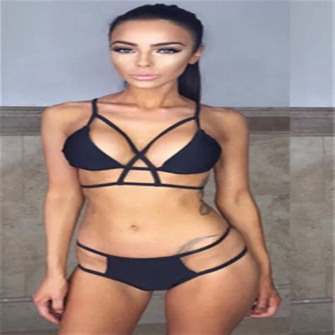 2017 Sexy Black Bikinis Women Push Up Bandage Swimsuit Brazilian Bikini