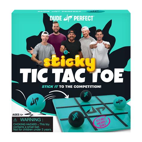 Dude Perfect Sticky Tic Tac Toe, Kids Tabletop Activity, for Family