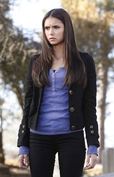 The Vampire Diaries Nina Dobrev Leather Jacket Elena Gilbert Outfits