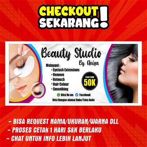 Jual Spanduk Banner Backdrop Salon Dan Eyelash Ukuran X Shopee