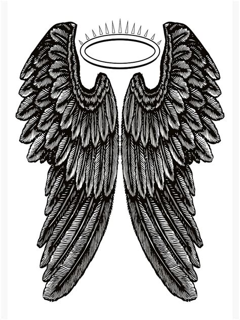 "Angel Wings and Halo | Vintage Wings | Black and White | " Framed Art ...