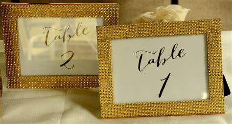 Set Of 5 Rhinestone Table Numbersguest Book Signbling Etsy