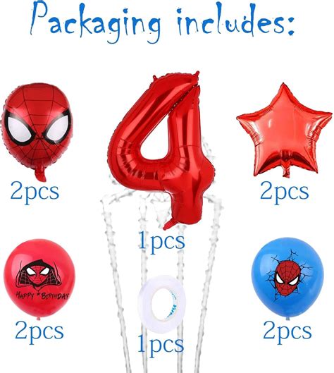 Zhihui Decoraciones De Cumplea Os De Spiderman De Superh Roe Globos De