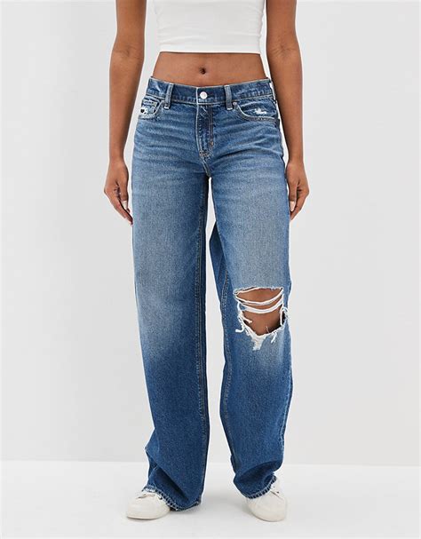 Ae Ripped Low Rise Baggy Wide Leg Jean