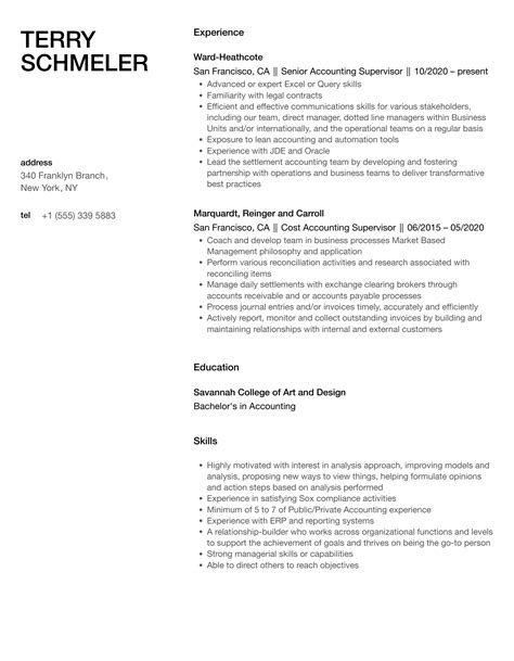 Accounting Supervisor Resume Samples Velvet Jobs