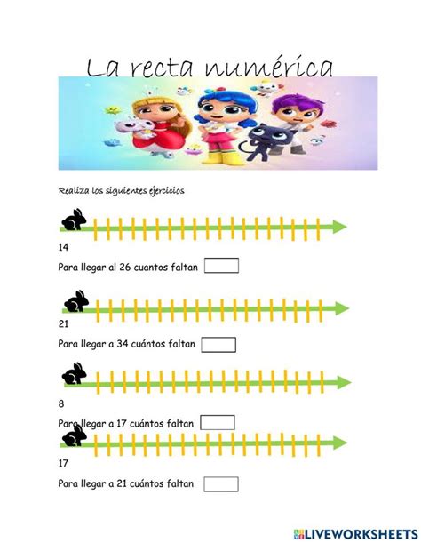 Recta numérica activity for primero de primaria Recta numerica