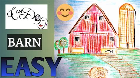 How To Draw A Barn Step By Step For Beginners Easy Red Barn Drawing