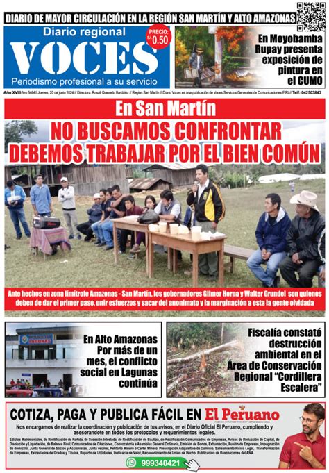 Portada Jueves De Junio Diario Voces