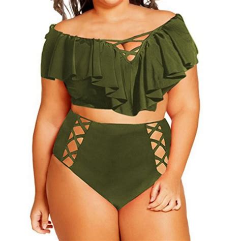 Womens Plus Size M X Sexy Paded Swimwear Bandage Pcs Bikini Beach