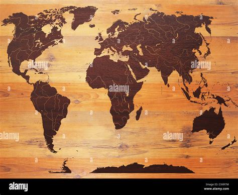 Cartina Mondo Legno Italia Mappa Fisica