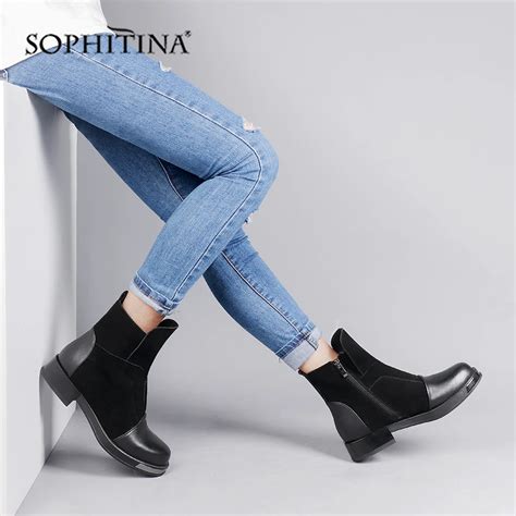 SOPHITINA/Ботинки женские. Стильные женские ботильоны из натуральной ...