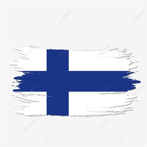 Bandera De Finlandia Pincel Transparente De Acuarela Pintada PNG